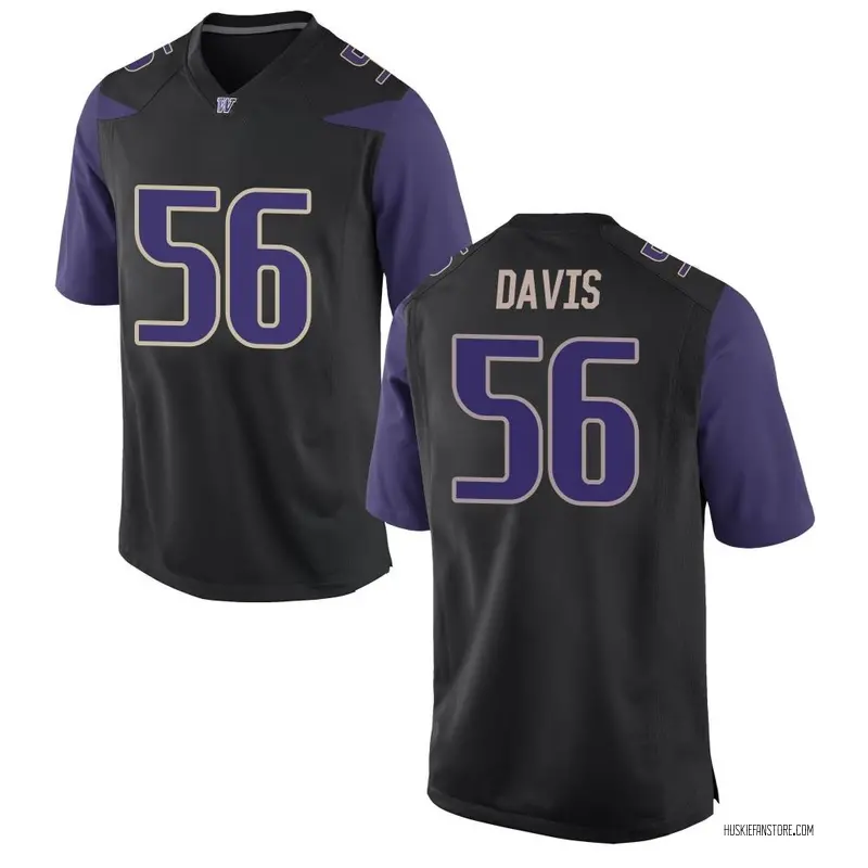 Game Youth Annas Davis Washington Huskies Black Football College Jersey